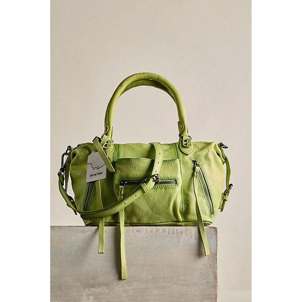 Free People We The Free Baby Emerson Leather Satchel Matcha Green OB2237330